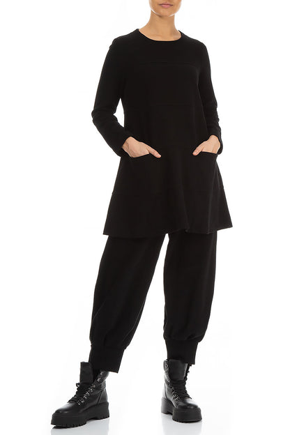 Black Cotton Jersey Tunic 5