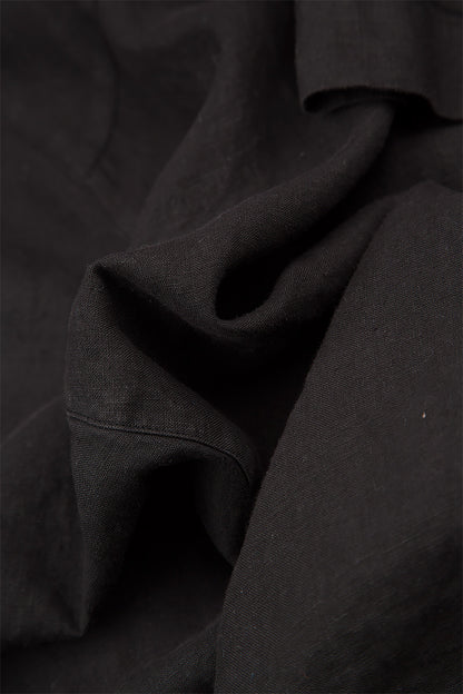 Loose Black Pure Linen Trousers 5