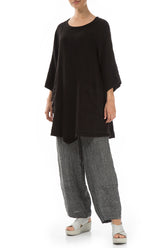 Black Mélange Linen Tunic 5