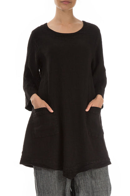 Black Mélange Linen Tunic 3