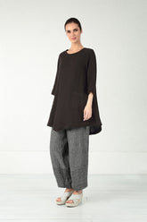 Black Mélange Linen Tunic 7