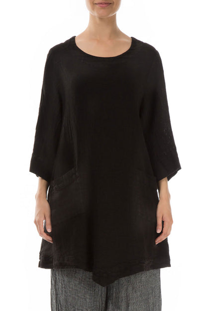 Black Mélange Linen Tunic 1