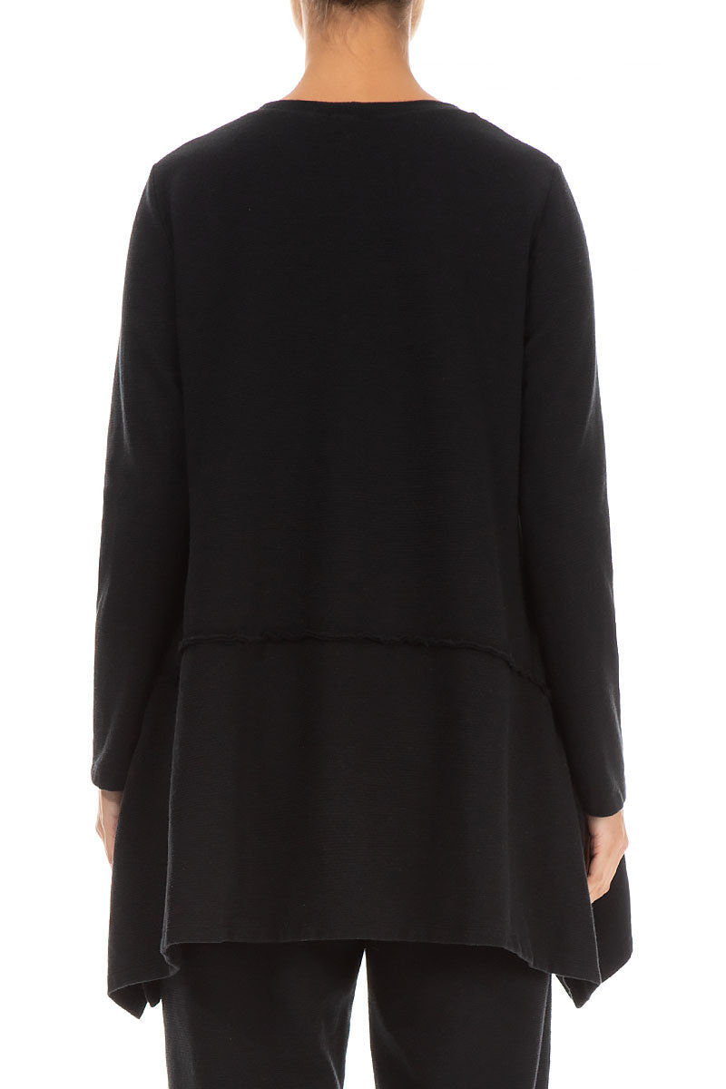 Black Rib Cotton Wool Tunic 2