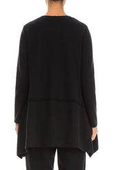 Black Rib Cotton Wool Tunic 2