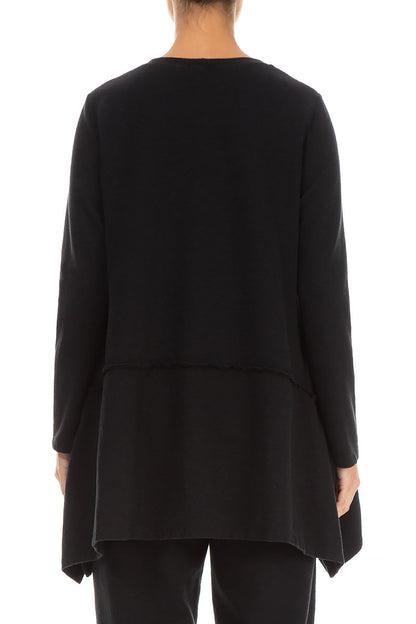 Black Rib Cotton Wool Tunic 2