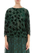 Boxy Devoré Pine Green Silk Velvet Blouse 1