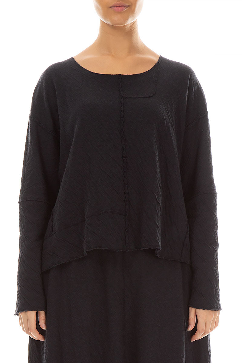 Boxy Grey Wavy Cotton Jumper 1