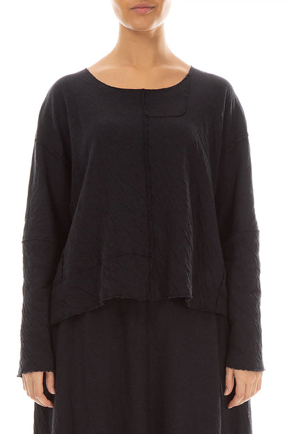 Boxy Grey Wavy Cotton Jumper 1