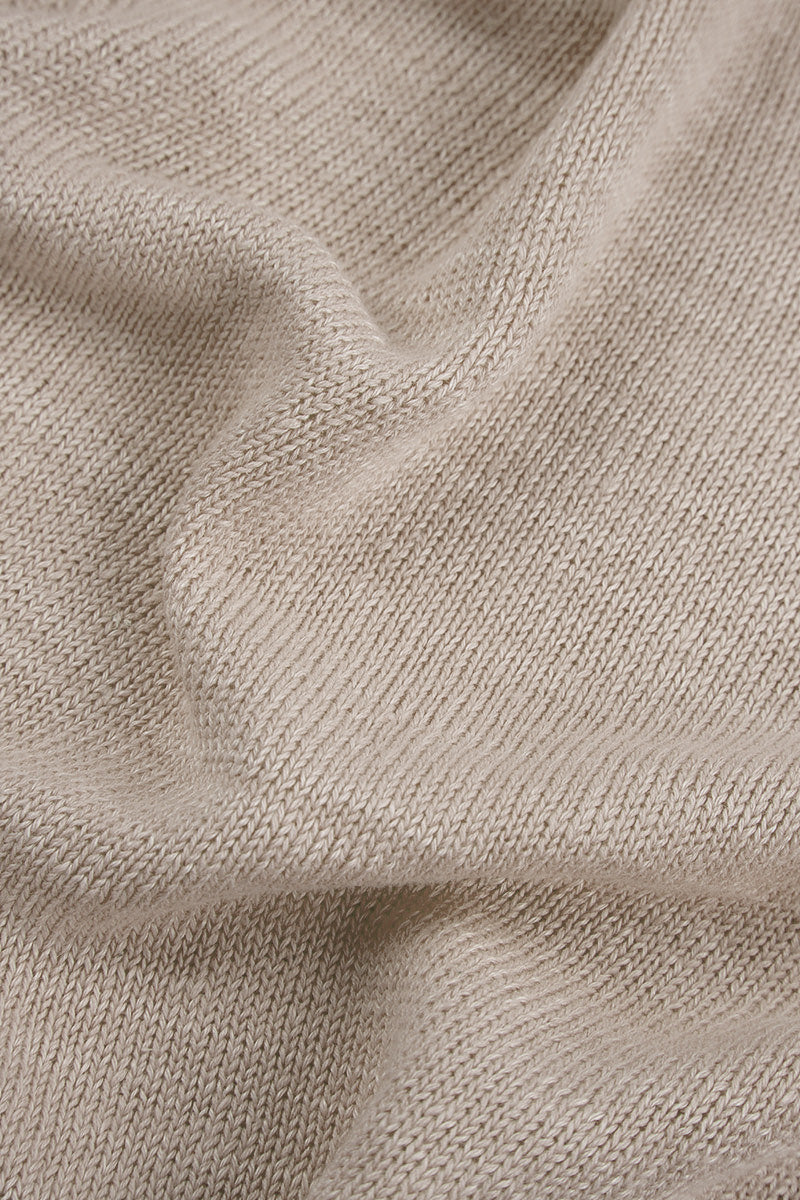 Button Band Boxy Natural Linen Cardigan 5