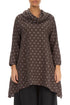 Cowl Neck Brown Silk Cotton Tunic 1