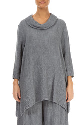 Cowl Neck Grey Wool Tunic 1