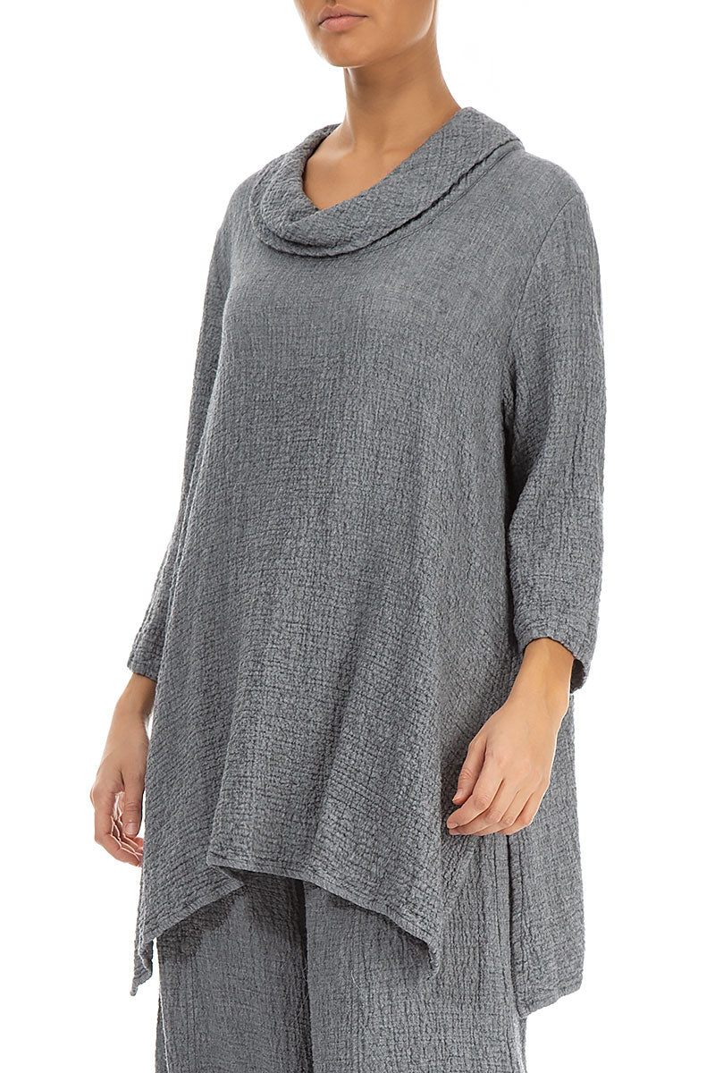 Cowl Neck Grey Wool Tunic 3