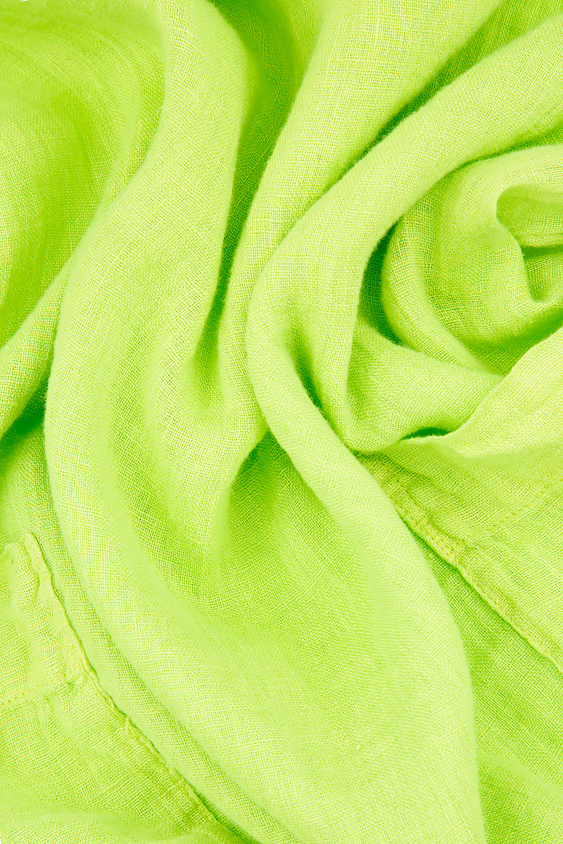 Cowl Neck Lime Linen Blouse 5