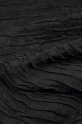 Crinkled Black Silk Linen Skirt 4