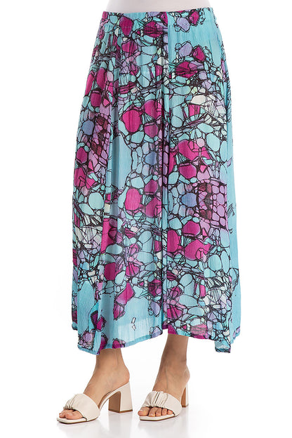 Crinkled Gemstone Silk Viscose Skirt 3