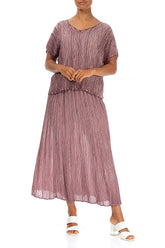 Crinkled Washed Effect Redwood Silk Viscose Skirt 4