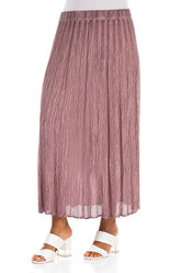 Crinkled Washed Effect Redwood Silk Viscose Skirt 3