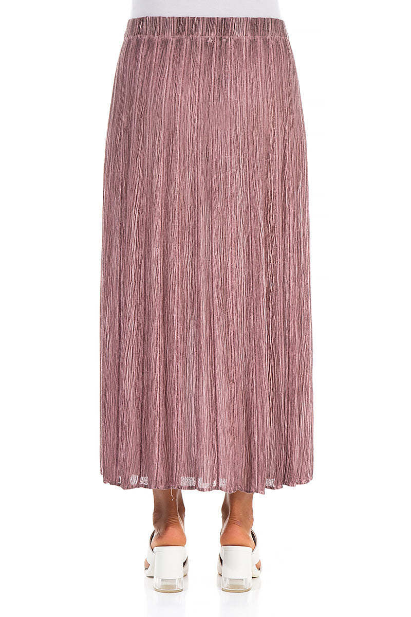 Crinkled Washed Effect Redwood Silk Viscose Skirt 2