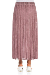 Crinkled Washed Effect Redwood Silk Viscose Skirt 2