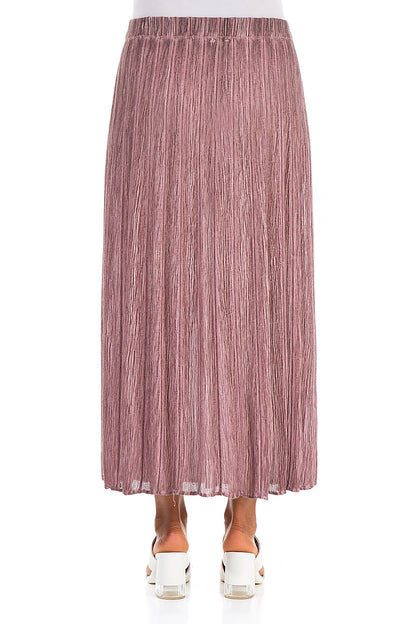 Crinkled Washed Effect Redwood Silk Viscose Skirt 2