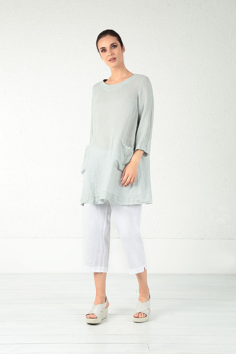 Cropped White Linen Trousers 5