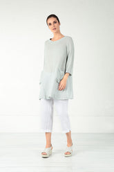 Cropped White Linen Trousers 5