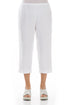 Cropped White Linen Trousers 1