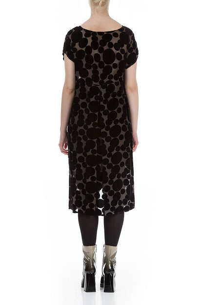 Devoré Bubbles Black Silk Velvet Dress 2