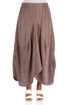Draped Crinkled Cocoa Silk Linen Skirt 1