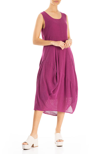 Draped Mesh Orchid Silk Viscose Dress 3