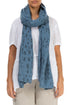 Drops Ocean Blue Gauze Linen Scarf 1