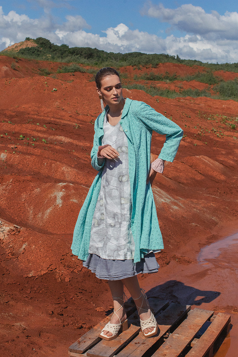 Embroidered Sand Beige Cotton Wristlets 5