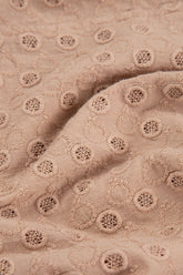 Embroidered Sand Beige Cotton Wristlets 4