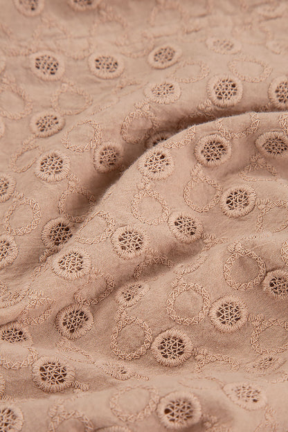 Embroidered Sand Beige Cotton Wristlets 4