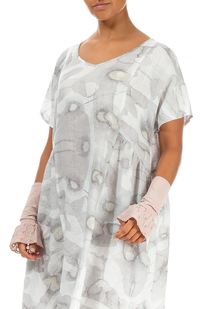 Embroidered Sand Beige Cotton Wristlets 3