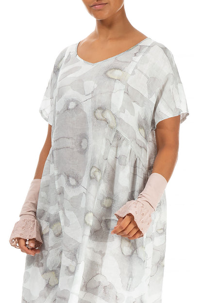 Embroidered Sand Beige Cotton Wristlets 3