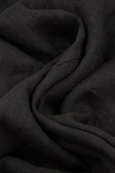 Balloon Black Linen Dress 5