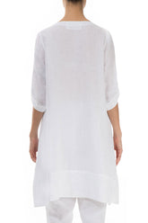 Adjustable Sleeves White Linen Tunic 2