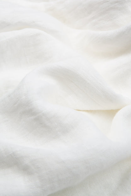 Loose Longer Back White Linen Shirt 7
