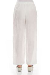 Straight Crinkled Off White Trousers 2