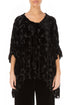 Flared Devoré Bubbles Black Silk Velvet Blouse 1