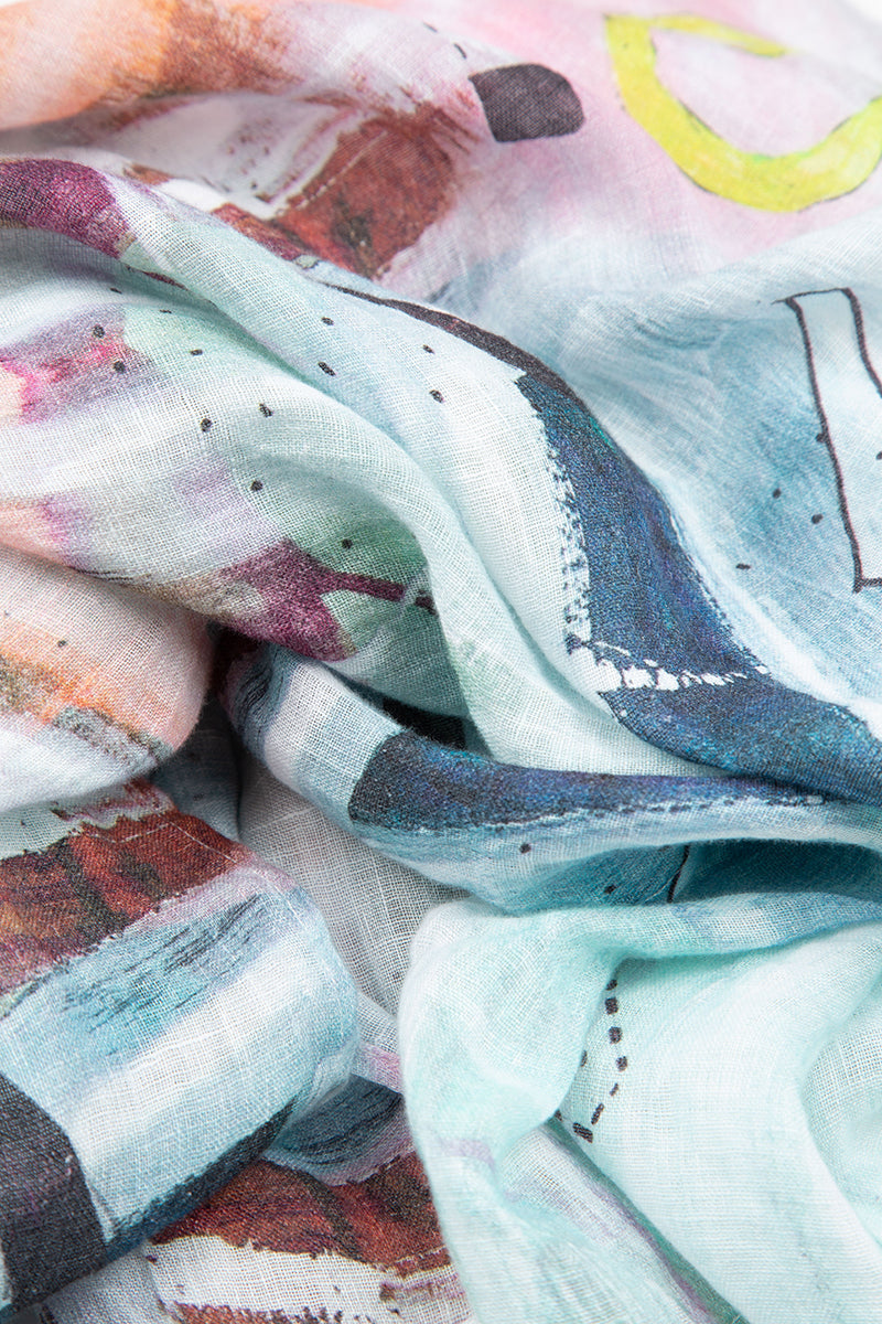 Loose Graffiti Linen Shirt 5
