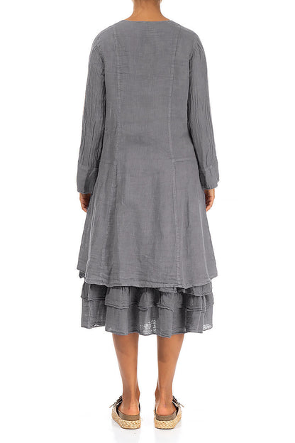 Flared Grey Linen Jacket 2