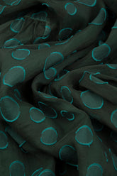 Flared Pine Green Bubbles Silk Tunic 5