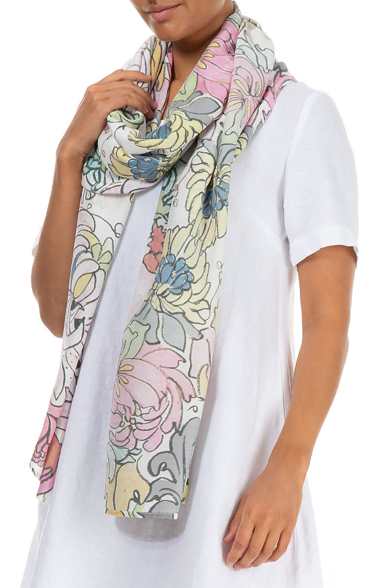 Floral Silk Bamboo Scarf 3