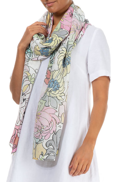 Floral Silk Bamboo Scarf 3