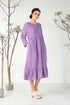Frilled Lavender Gauze Linen Maxi Dress 1