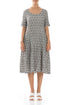 Geometric Texture Grey Linen Dress 1