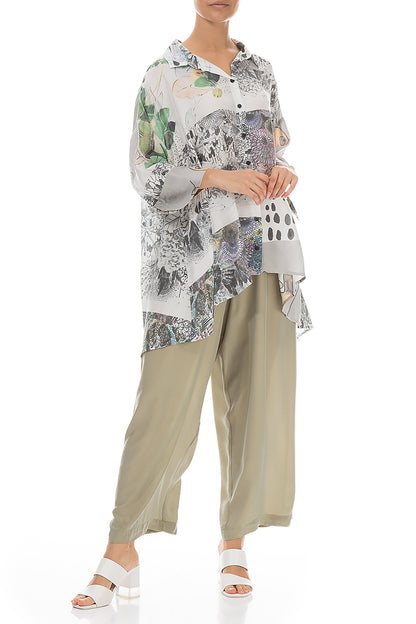 Hand Painted Silk Bamboo Shirt 5