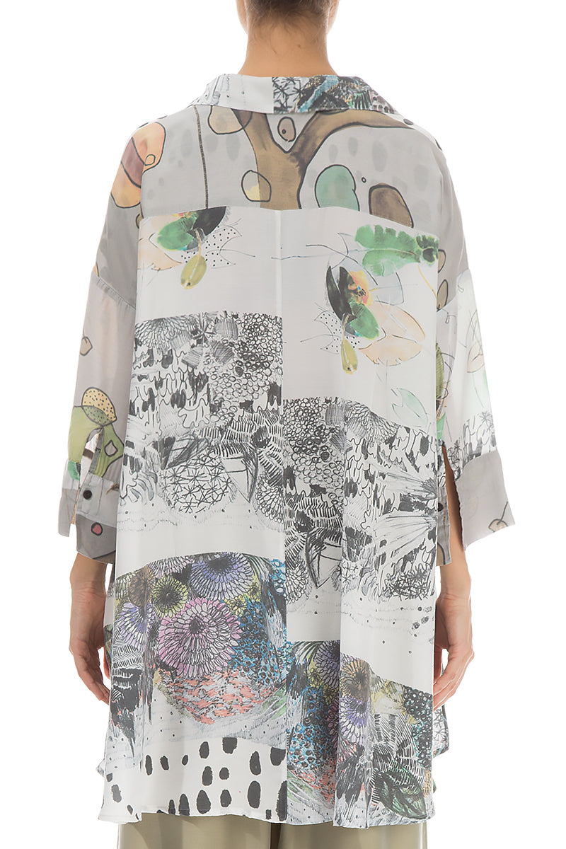 Hand Painted Silk Bamboo Shirt 2